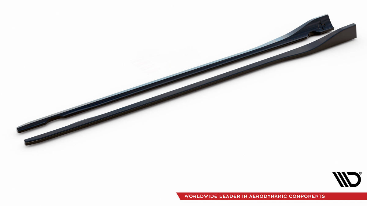 Sideskjørt diffuser i Gloss Black sett fra siden, Dodge Challenger