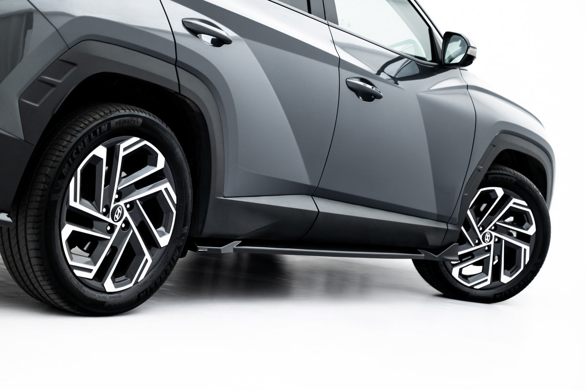 Sideskjørt diffusers til Hyundai Tucson Mk4 Facelift i blank sort ABS