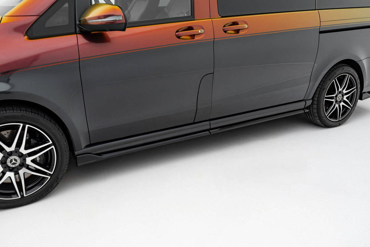Sideskjørt diffusers i blank sort ABS til Mercedes-Benz V-Klasse Long AMG-Line W447