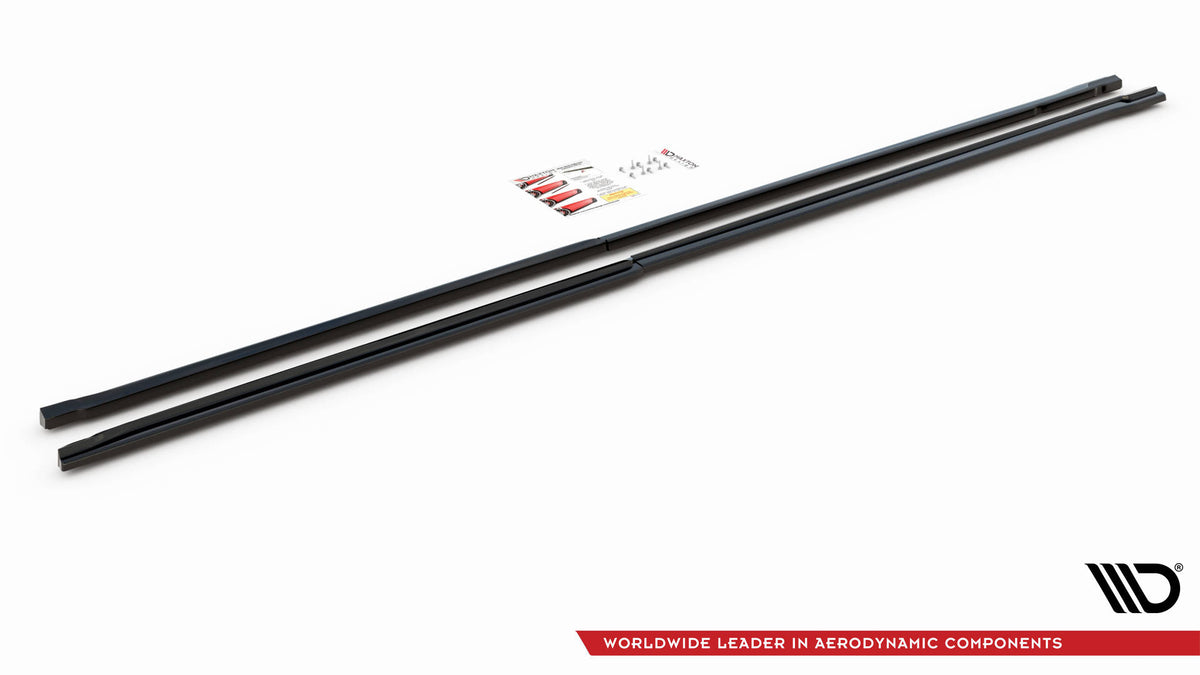 Sideskjørt diffuser Vito W447 med blank sort overflate sett fra siden