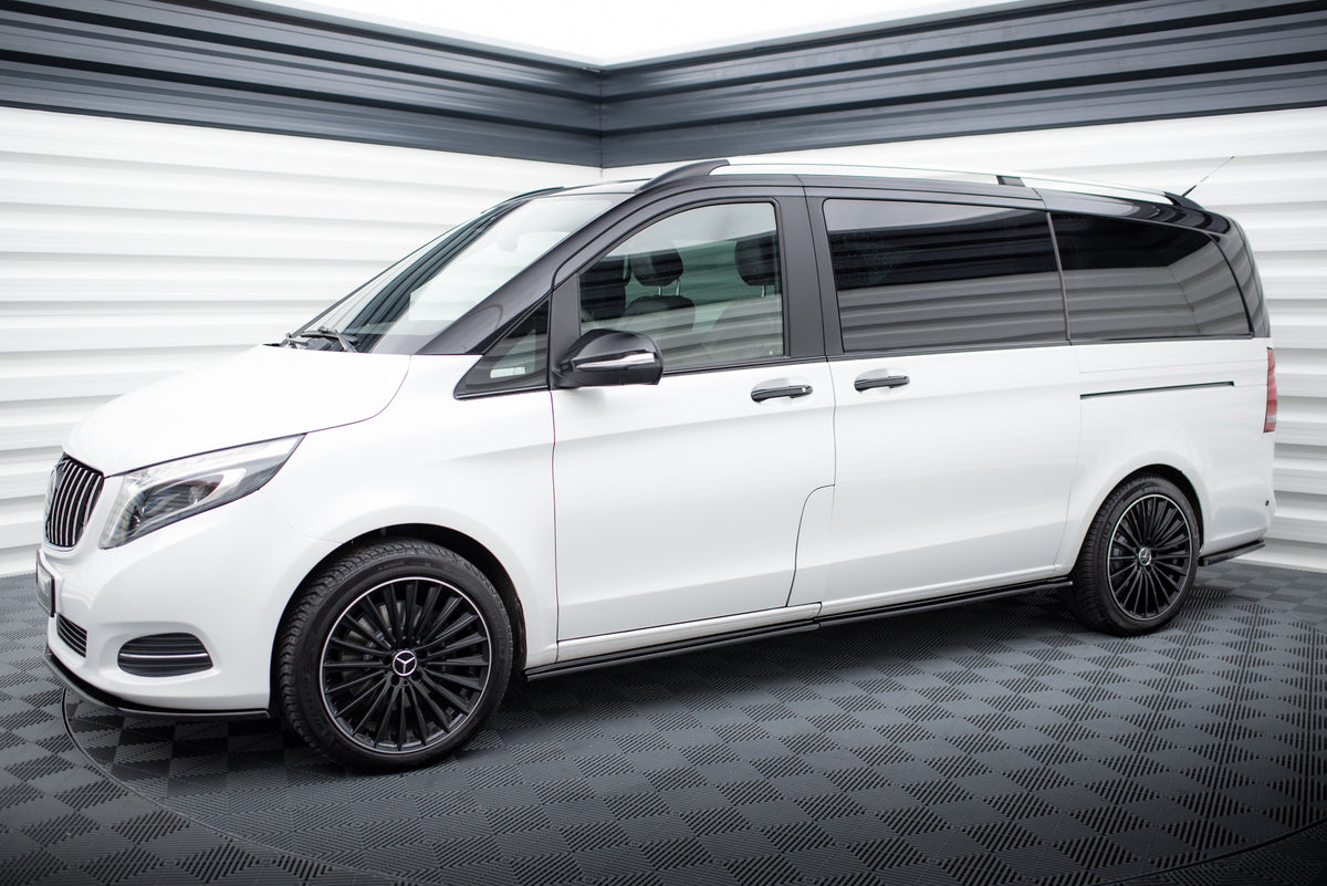 Sideskjørt diffusers i blank sort ABS til Mercedes-Benz Vito Extra Long W447 Facelift