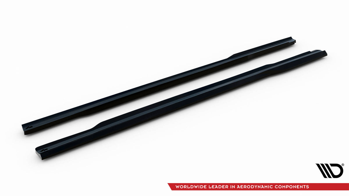 Detalj av overflate og passform på sideskjørt-tillegg for Mercedes CLE AMG-Line
