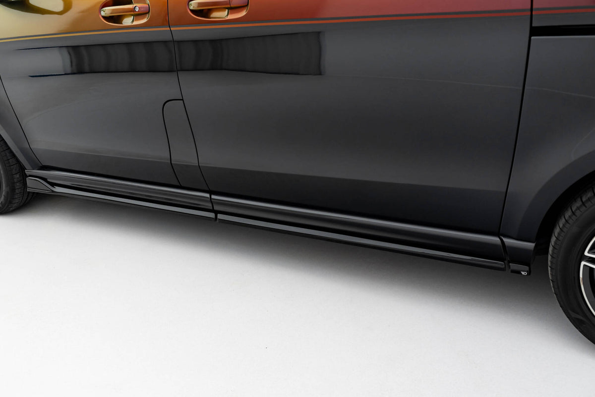 Nærbilde av sideskjørt diffusor i ABS-plast for Mercedes V-Klasse W447