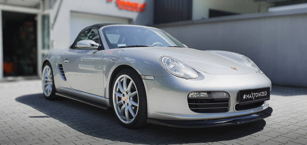 Nærbilde av sideskjørt-diffusor i ABS-plast for Porsche Boxster 987