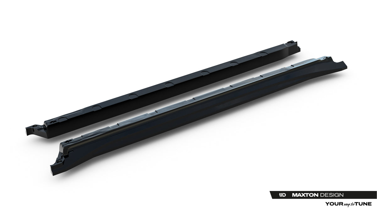 Detaljbilde av overflatetekstur og passform på Maxton Design sideskjørt diffusor for Toyota C-HR MK2