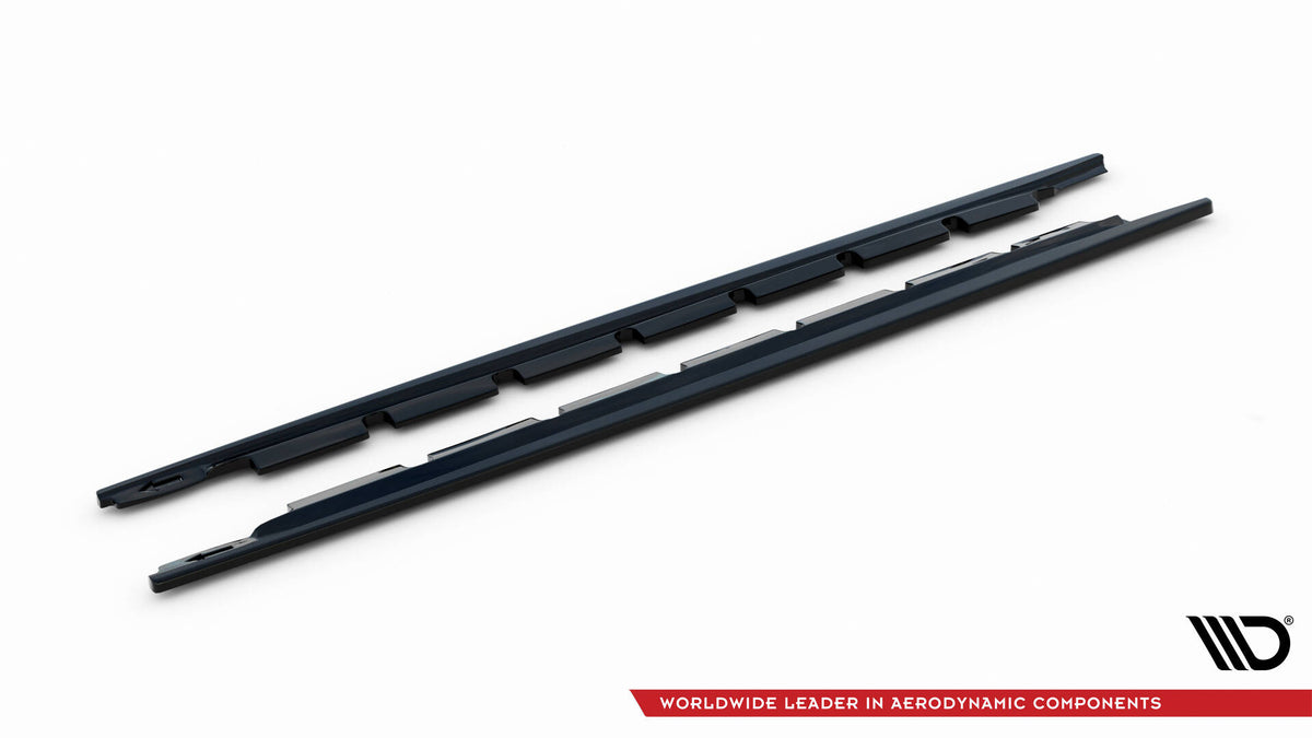 Sort sideskjørt-diffuser til Toyota Yaris MK3 Facelift med strukturert overflate