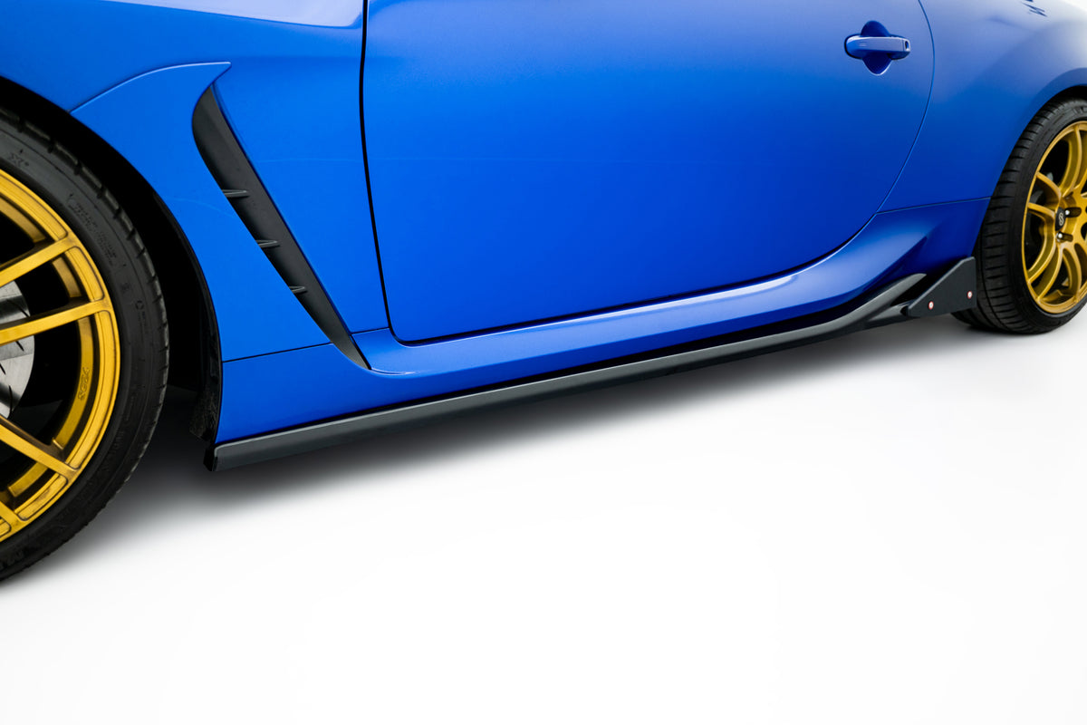 Sideskjørt diffusers V.1 med flaps til Subaru BRZ Mk2 i blank sort ABS