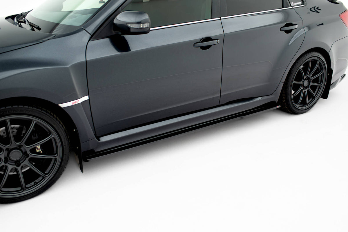 Sideskjørt diffusers i blank sort ABS til Subaru Impreza WRX STI Mk3 Facelift