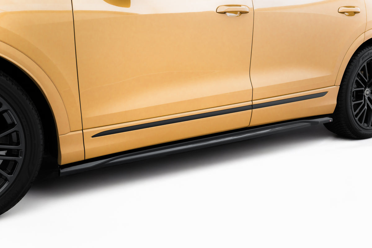 Sideskjørt diffusers i blank sort ABS til Audi Q8 Mk1 Facelift