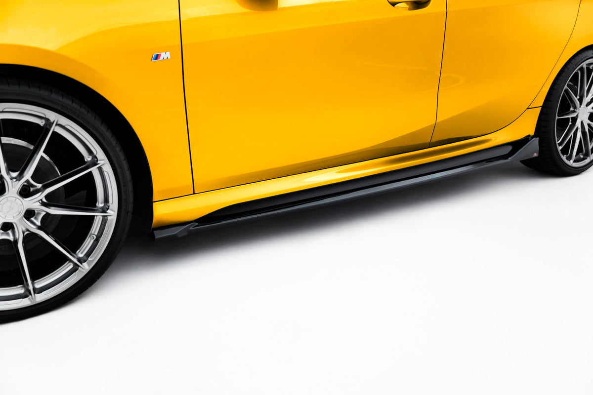 Sideskjørt diffusers V.2 i blank sort ABS til BMW 1 F70 M-Pack