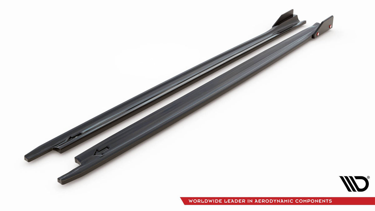 10 mm ABS sideskjørt-diffusere med flaps til Skoda Octavia RS Mk4 Facelift