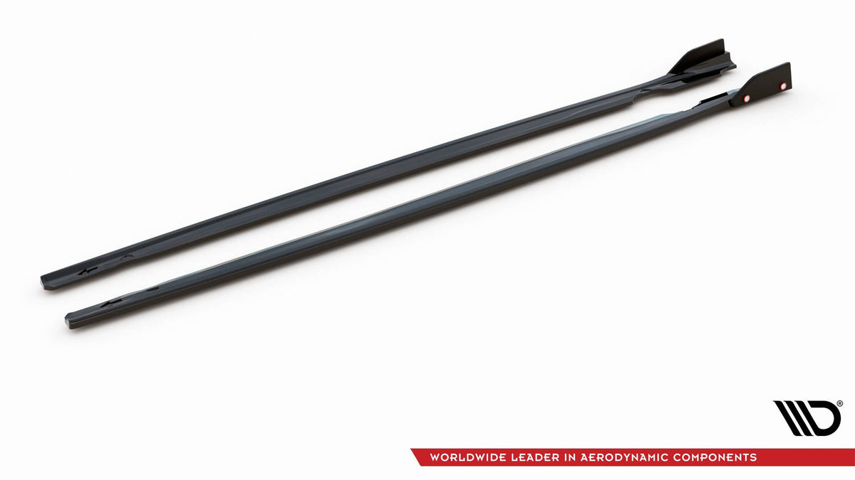 Sideskjørt diffusers V.2 til Golf R Mk8 Facelift sett fra siden i ABS Gloss Black