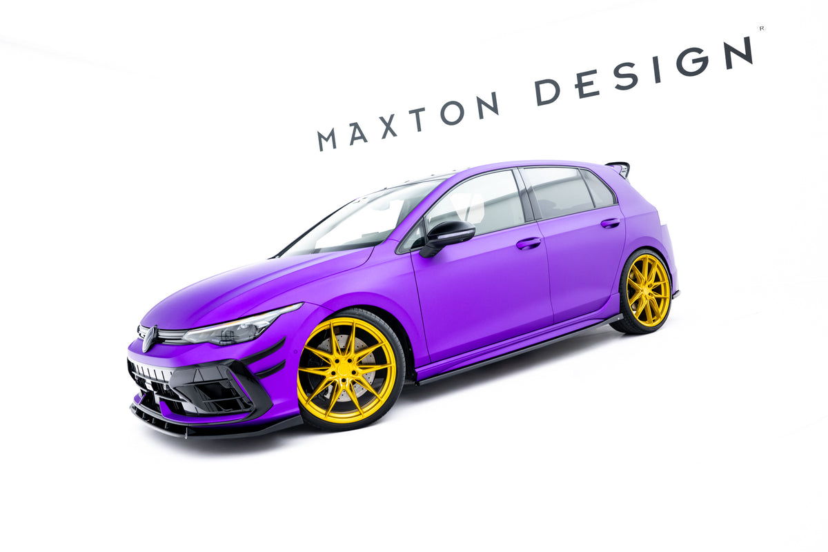 Sideskjørt diffusers montert på siden av Volkswagen Golf R Mk8 Facelift