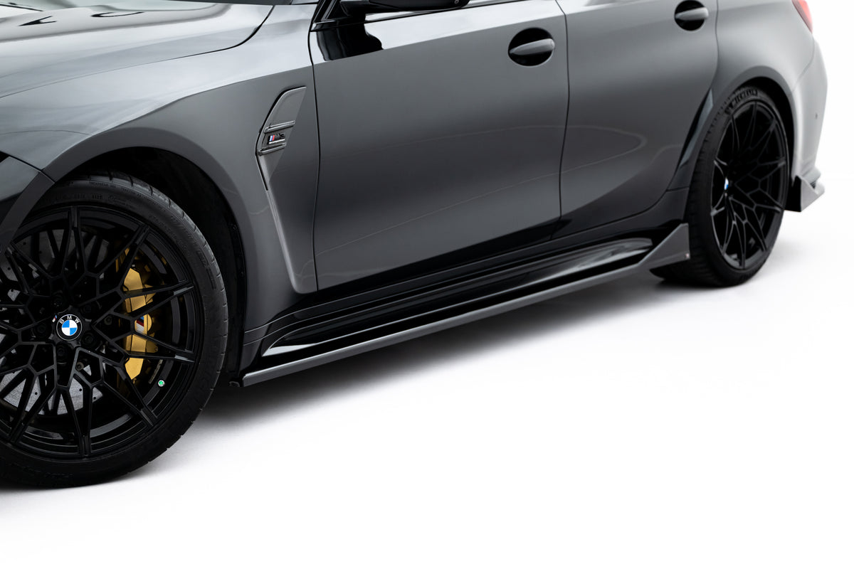 Sideskjørt-diffusor CSL Look V.3 for BMW M3 G80 sett skrått forfra