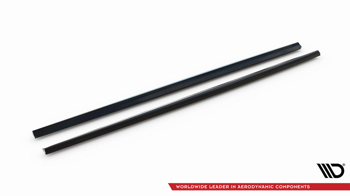 Maxton sideskjørt diffuser til VW Polo GTI Mk6 Facelift, skrå vinkel bakfra