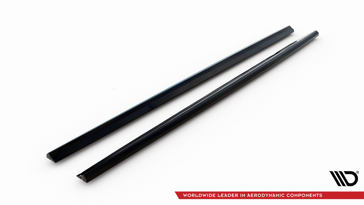 Sideskjørt for Volkswagen Polo GTI Facelift sett ovenfra mot strukturert svart overflate