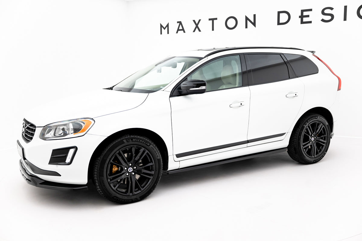 Sideskjørt diffusers til Volvo XC60 Mk1 Facelift i blank sort ABS-plast