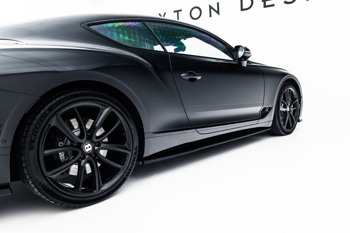 Sideskjørt diffusers til Bentley Continental GT Coupe Mk3 i blank sort ABS-plast