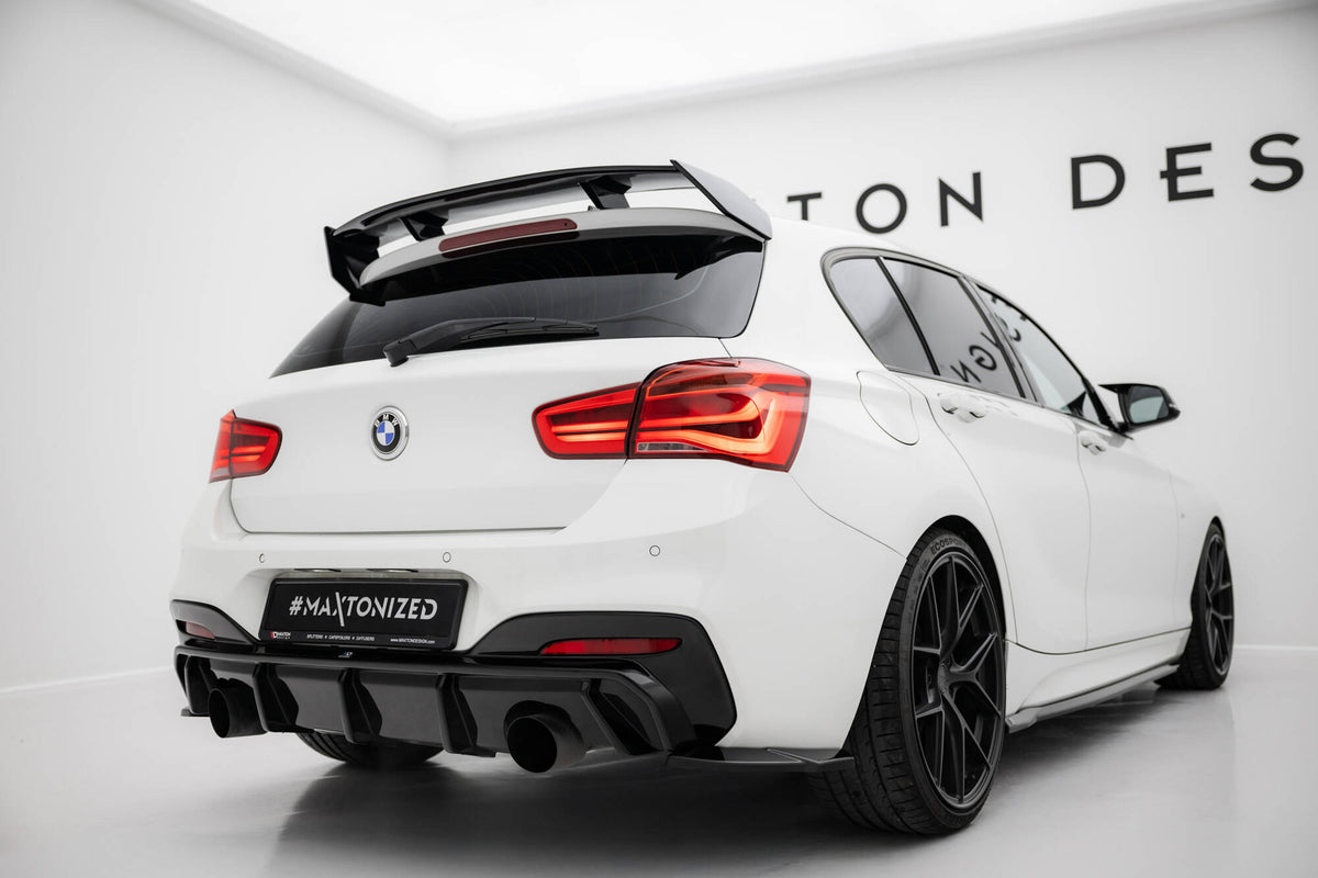 BMW F20 1-serie spoiler sett fra siden, viser lav profil og sporty linjer 2011-2015