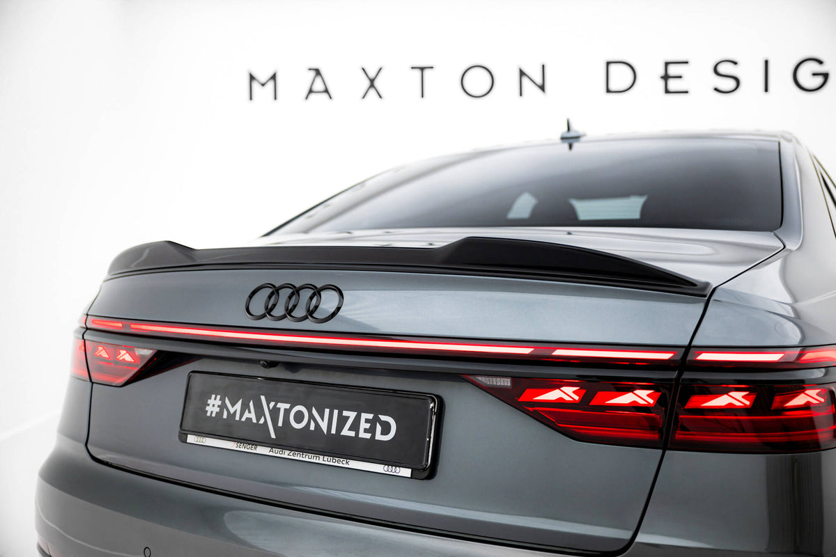 Spoiler Cap 3D i blank sort ABS til Audi S8 / A8 S-Line D5 Facelift
