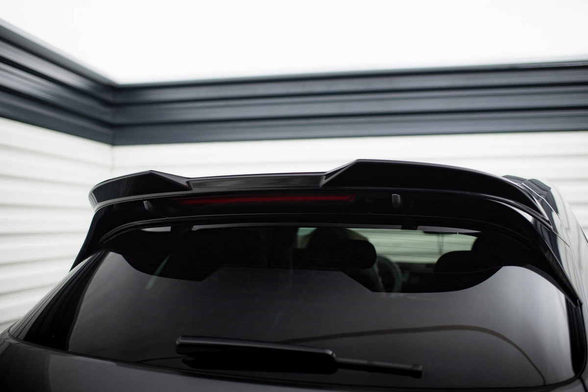 Spoiler cap 3D til Porsche Cayenne MK3 Facelift sett ovenfra i sort finish