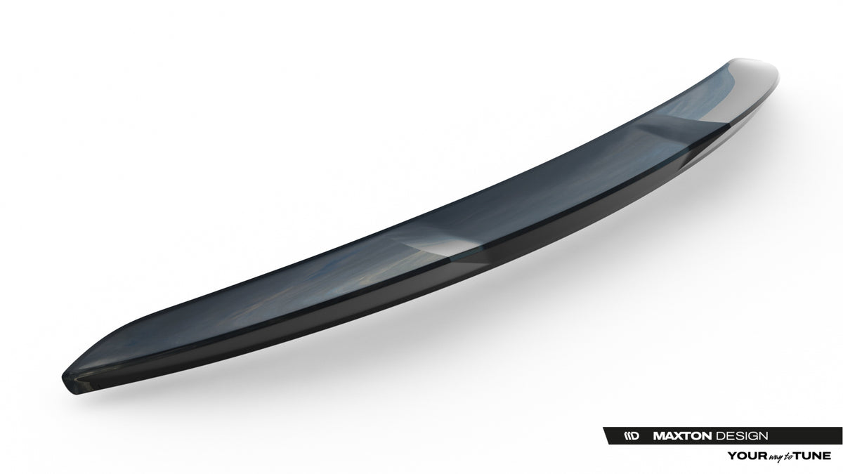 Detaljbilde av spoilerens kant og overflate designet for Tesla Model 3