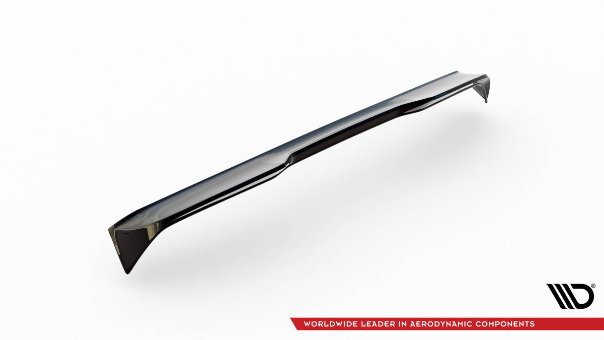 Nærbilde av 3D-profilen på spoiler cap til VW Polo GTI i blank svart