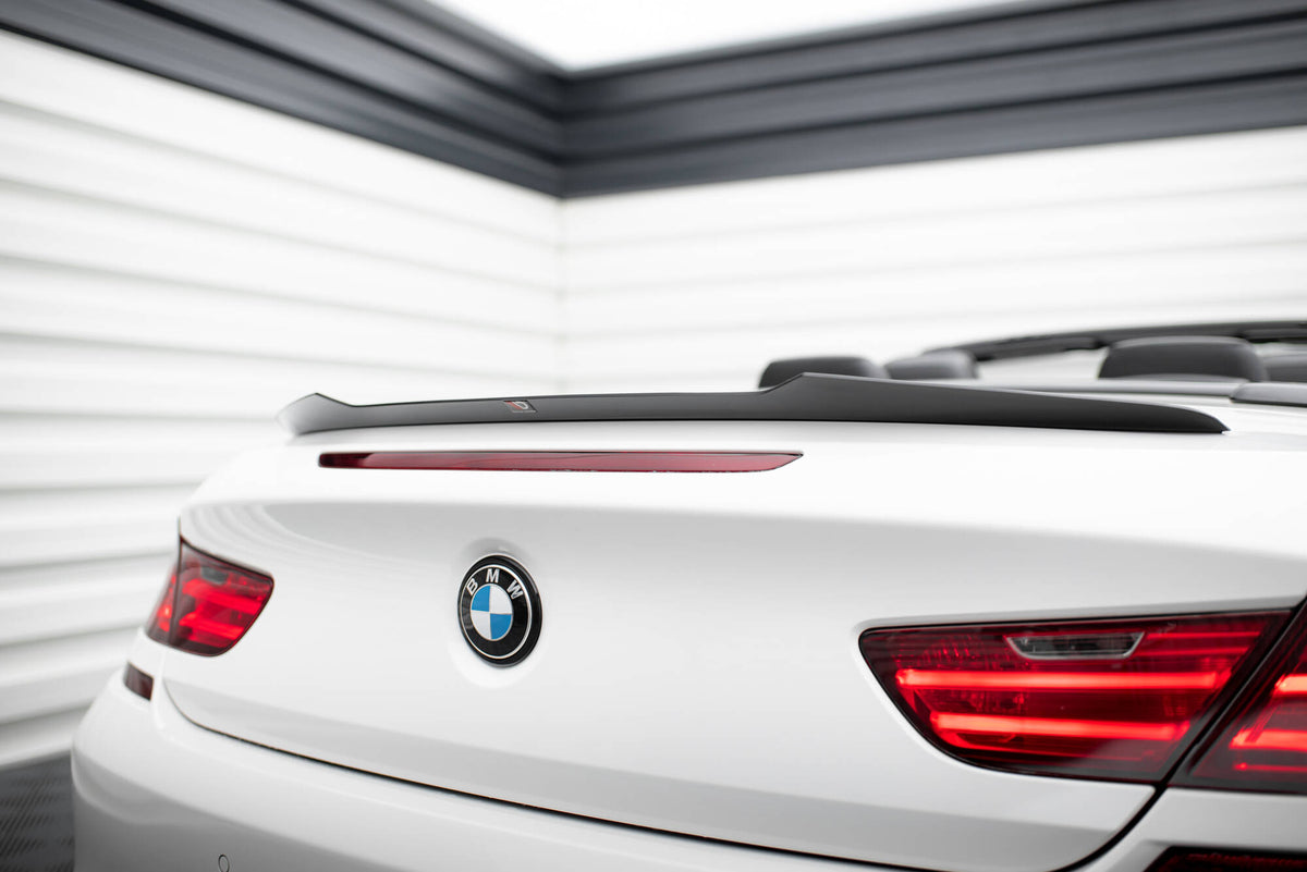 Spoiler cap til BMW M6 Cabriolet F12 i sort ABS-plast, sett ovenfra