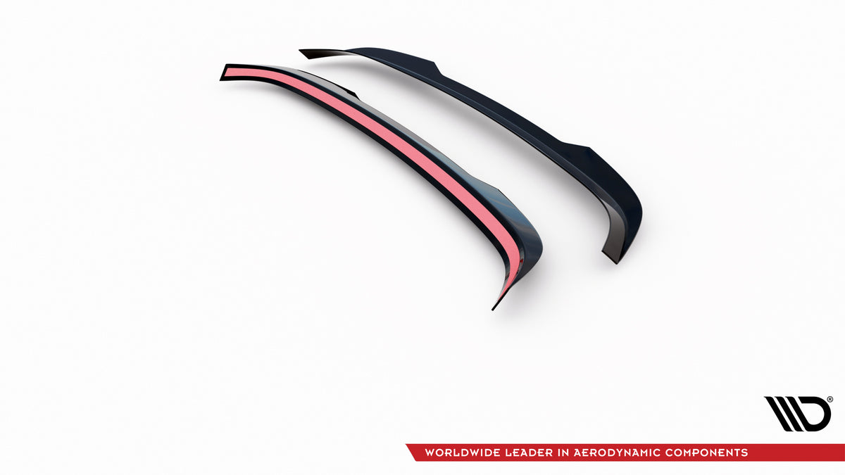 Detalj av 3M-tape på spoiler cap til BMW i3 S Mk1 Facelift