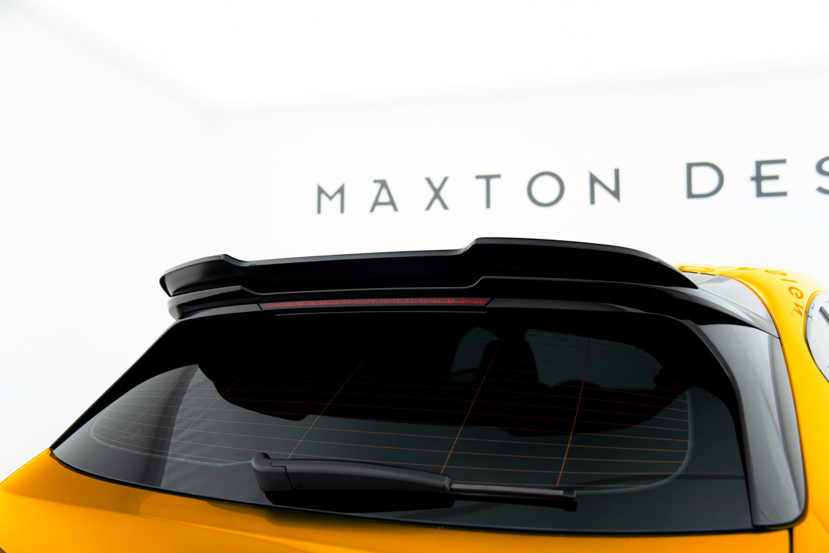 Spoiler Cap V.1 i blank sort ABS til BMW 1-serie F70 M-Pack sett bakfra