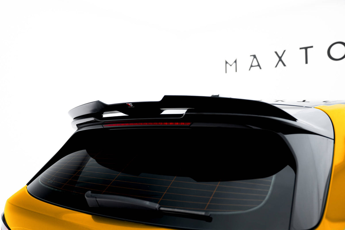 Spoiler Cap V.3 i blank sort ABS til BMW 1-serie M-Pakke F70 sett bakfra