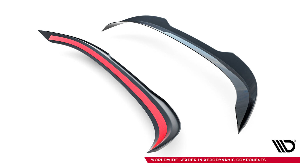Bakspoiler til VW Golf 8 GTI Clubsport / GTI Facelift sett rett bakfra med baklykter synlig