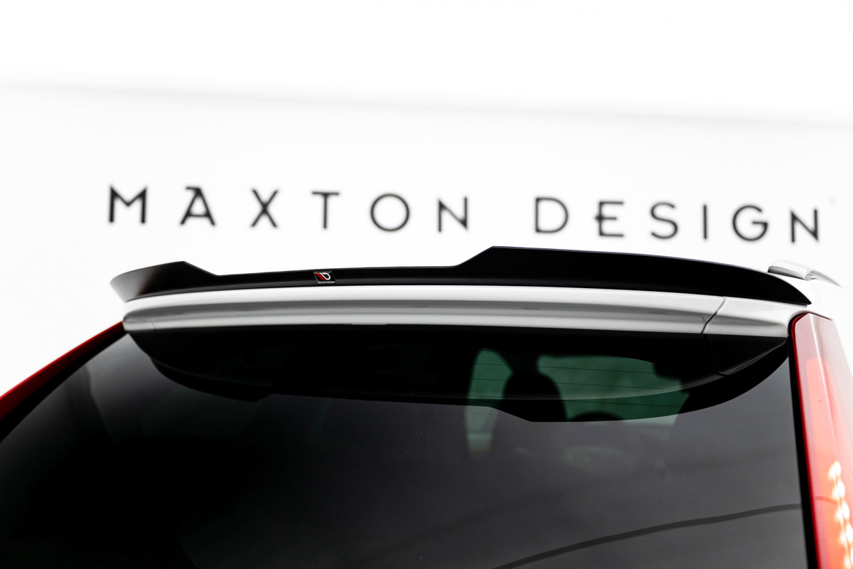 Spoiler Cap i blank sort ABS til Volvo XC60 Mk1 Facelift montert på hekkspoileren