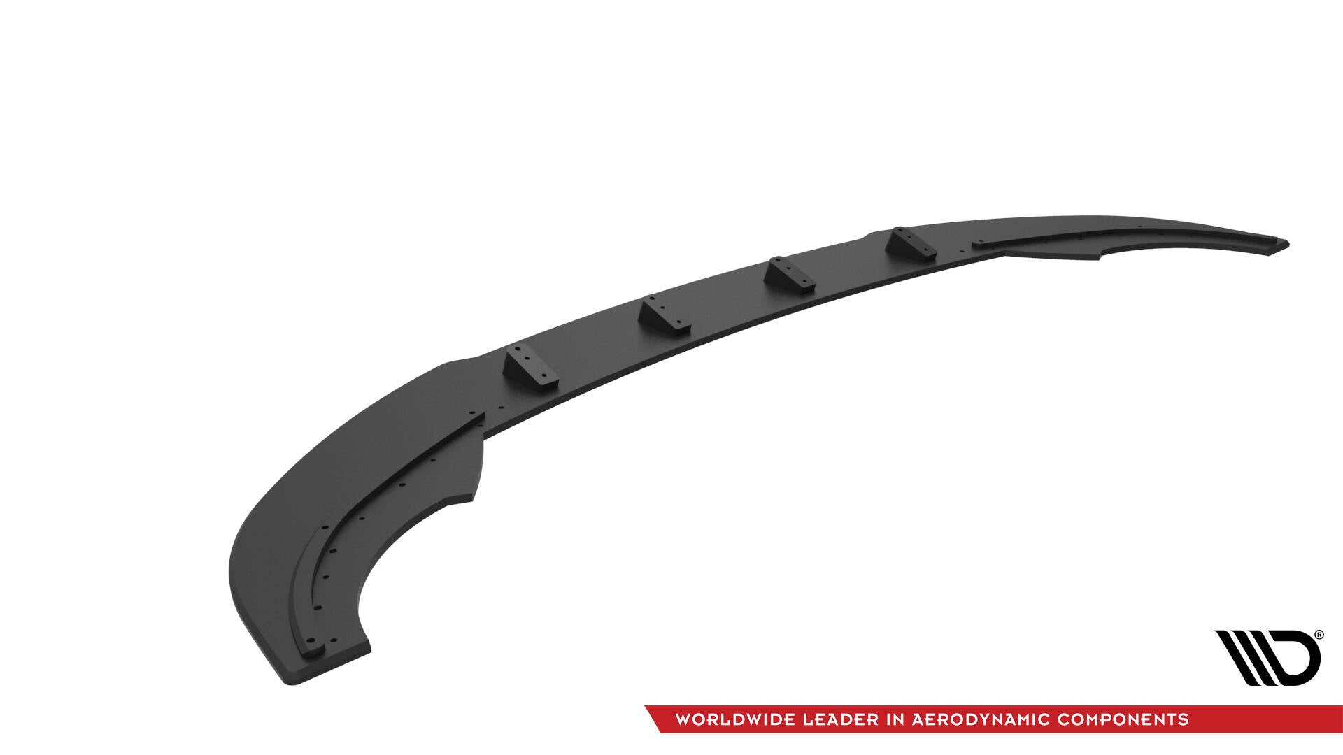 Front splitter for Cupra Formentor MK1 Facelift 10mm V2 sett skrått ovenfra med synlige monteringsfester.
