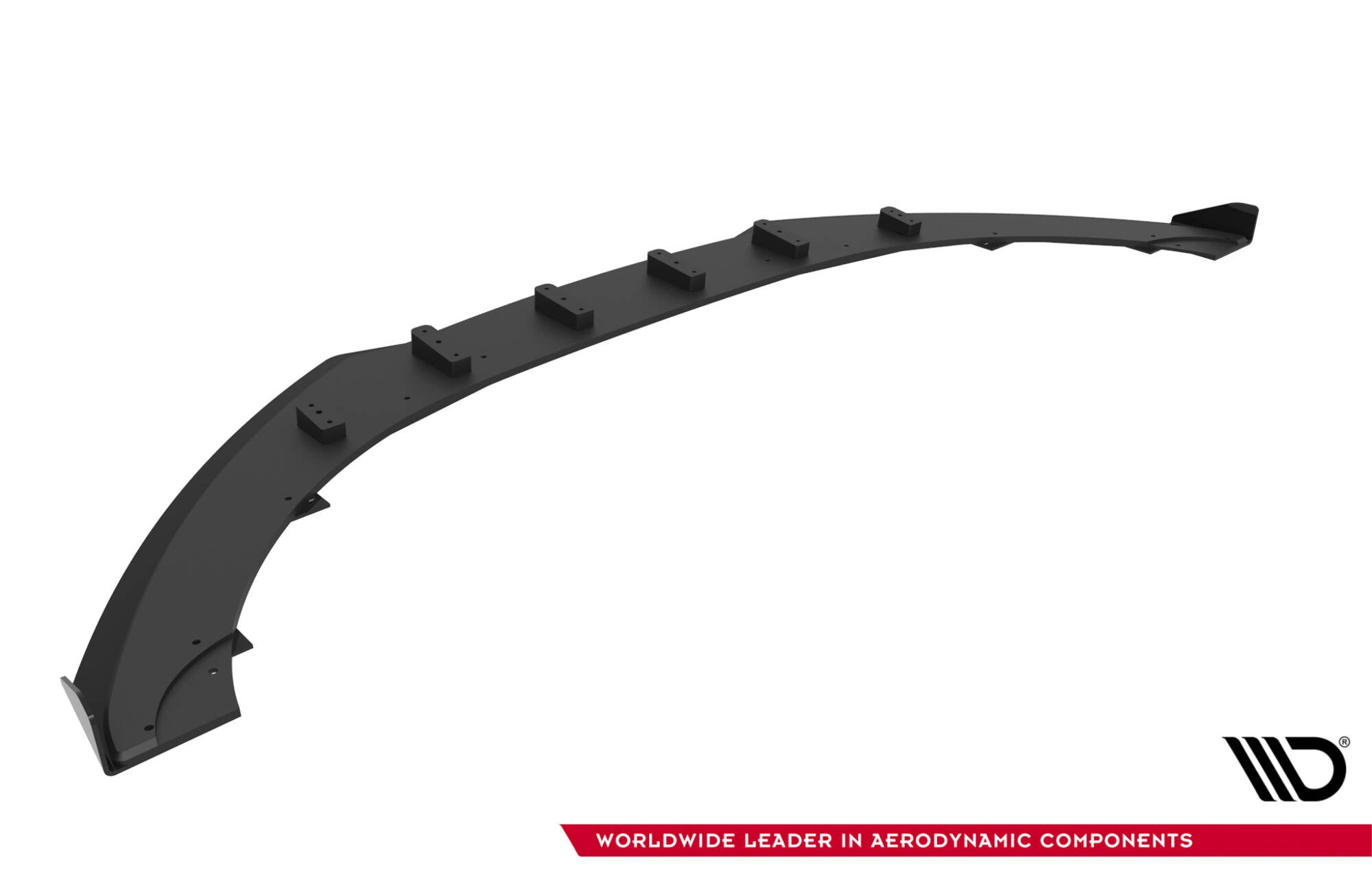 Frontleppe til Audi TT S 8J Facelift med flaps, sort buet design og festeanordninger, sett skrått ovenfra.