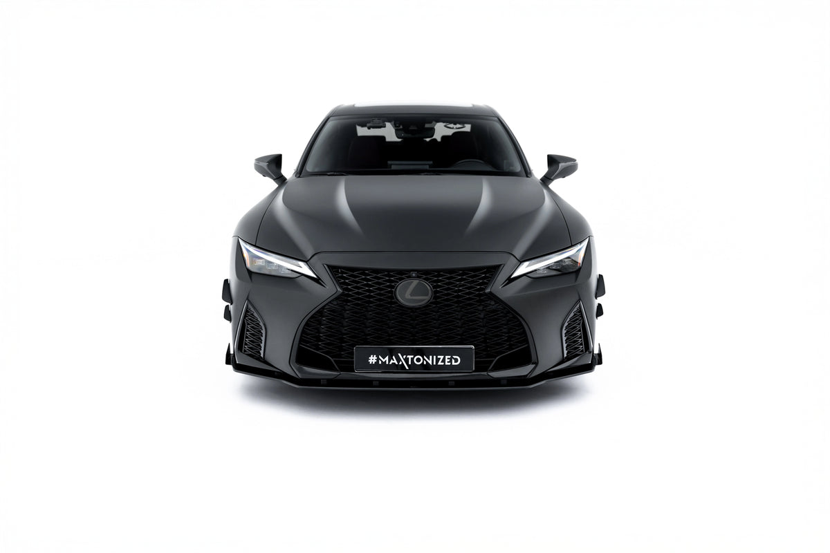 Frontsplitter med flaps montert på Lexus IS 500 Mk3 Facelift 2