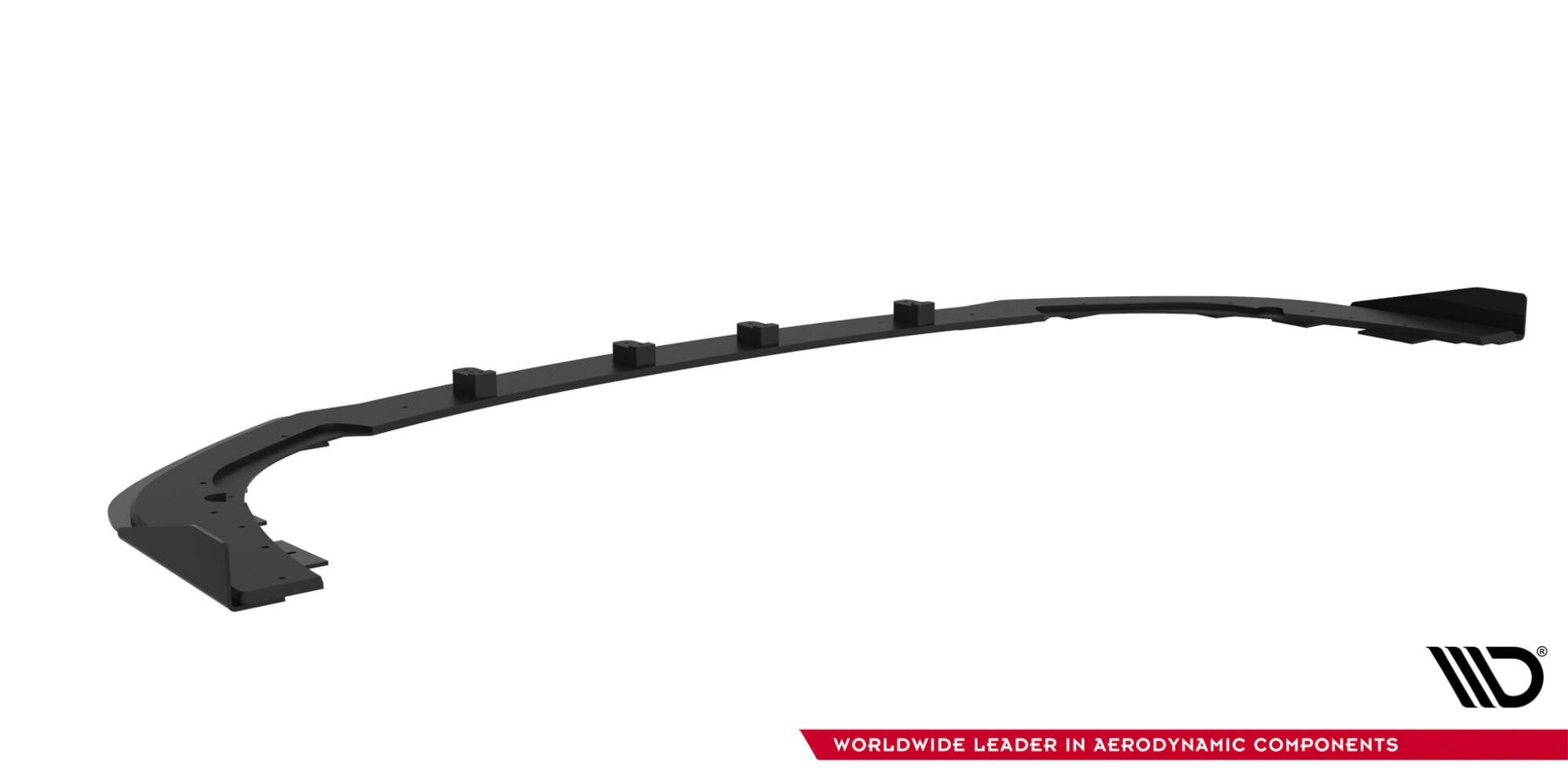 Frontleppe til Subaru Impreza WRX Sti MK3 Facelift V2 med flaps, sett skrått med synlige fester.