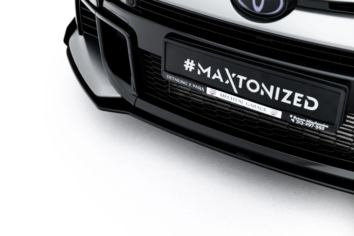 Matt sort overflate på frontsplitter til Toyota GR Yaris Mk4 Facelift