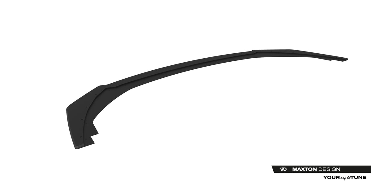 Detalj av kantfinish på frontsplitter til Mustang Dark Horse Mk7