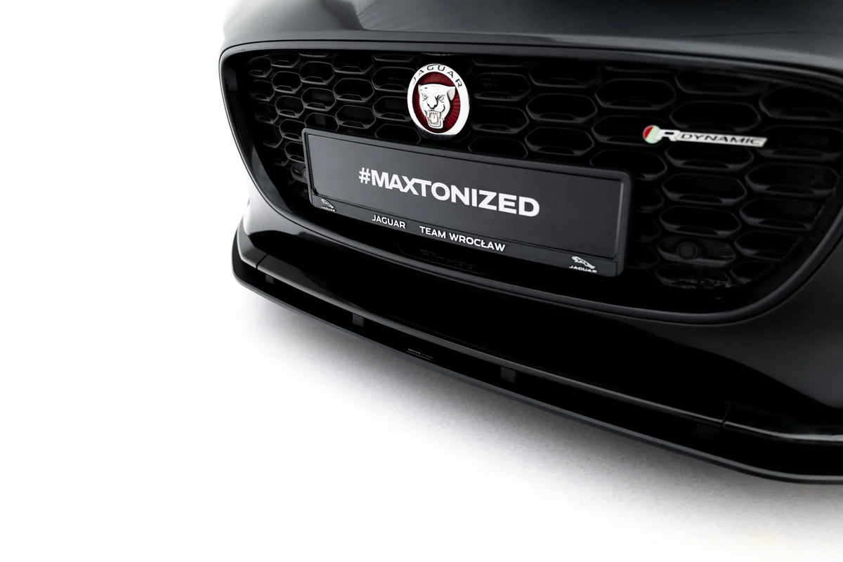 Frontsplitter Jaguar F-Type X152 i matt sort med rød kjerne