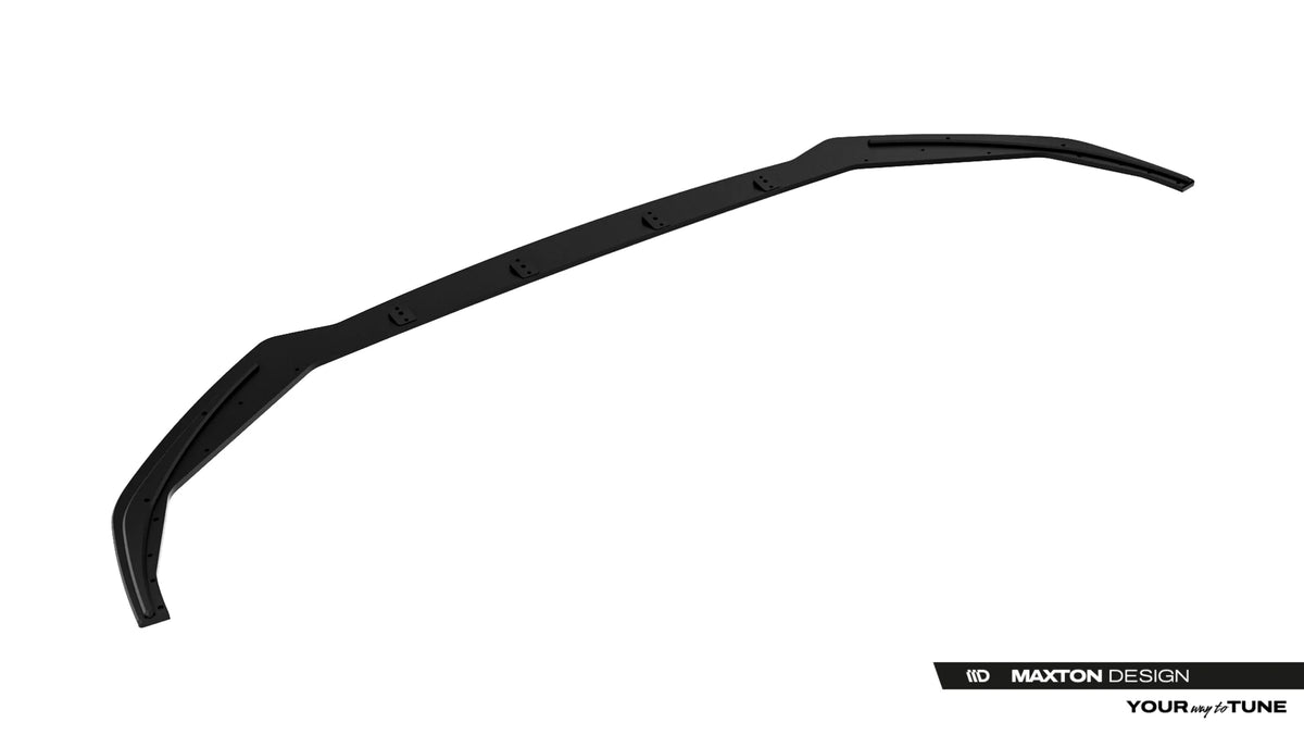 Detaljbilde av matt sort overflate på frontsplitter til GR Yaris Mk4