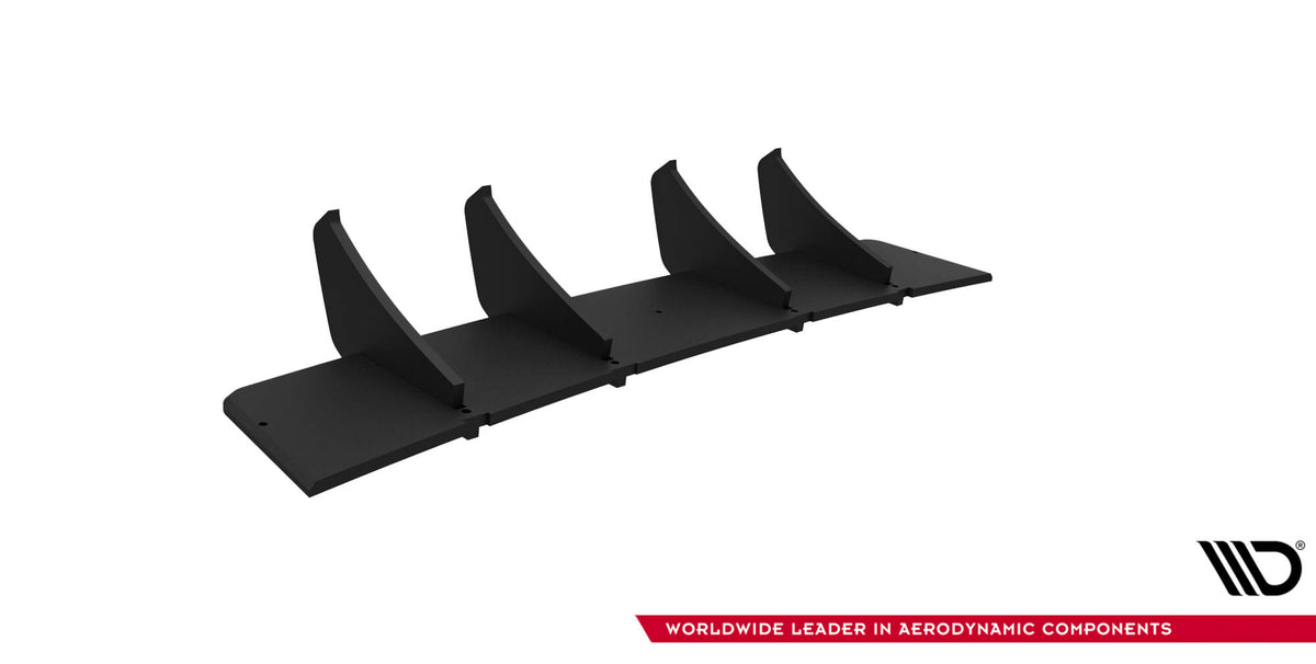 Detaljbilde av GTI V1 diffuser i sort til Audi S3 Sedan 8Y Facelift med aerodynamisk design