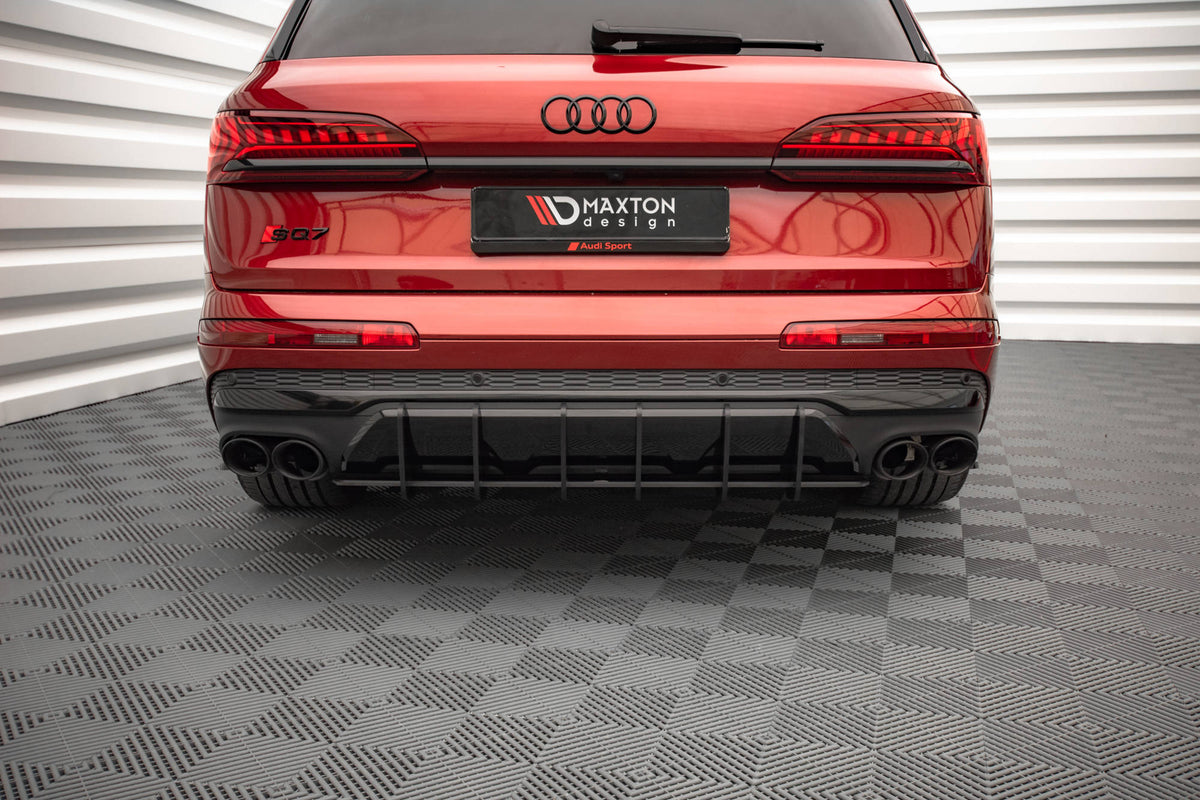 Street Pro bakdiffusor for Audi SQ7 Facelift i matt svart finish, sett ovenfra