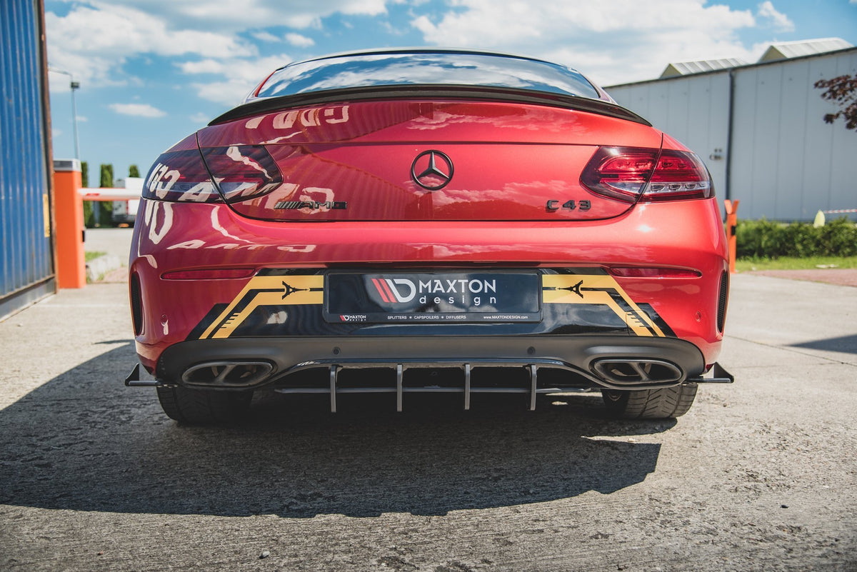 Street Pro bakdiffuser til Mercedes-AMG C43 Coupe C205 i matt sort ABS-plast