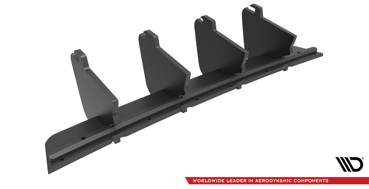 Bakdiffusor for VW Tiguan Mk2 sett ovenfra med synlige monteringspunkter