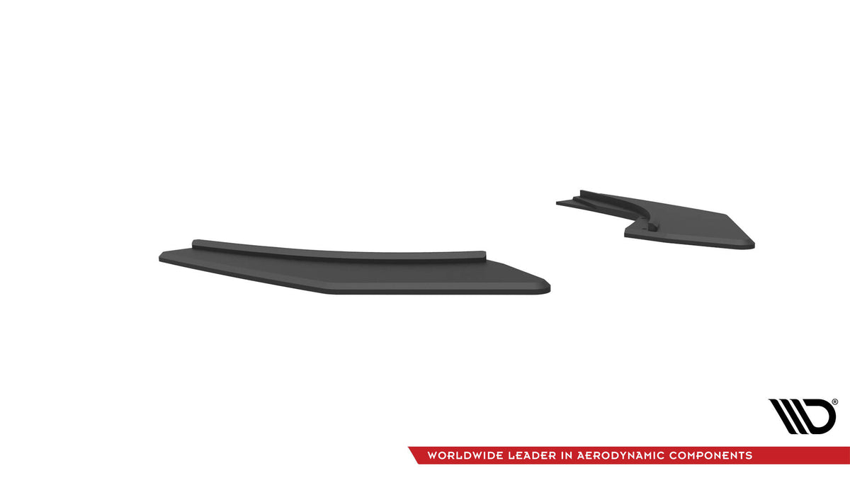 Street Pro bakre sideflaps i matt svart finish for Audi S3 Sedan, detaljbilde av overflate