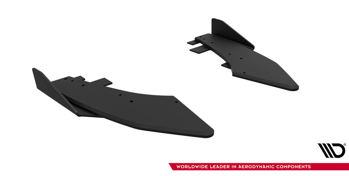 Par bakre sideflaps V2 for Audi S3 8Y Facelift som gir aggressivt uttrykk til bakpartiet