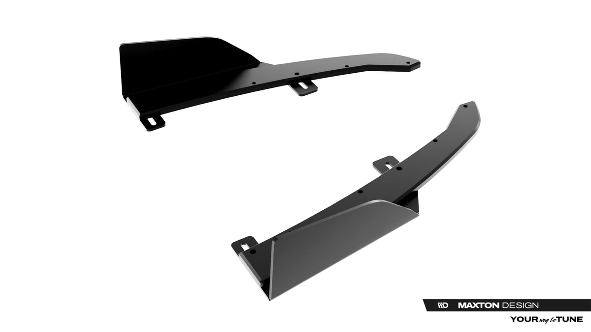 Detalj av matt sort ABS-overflate på sidesplitter til Audi S5 B10