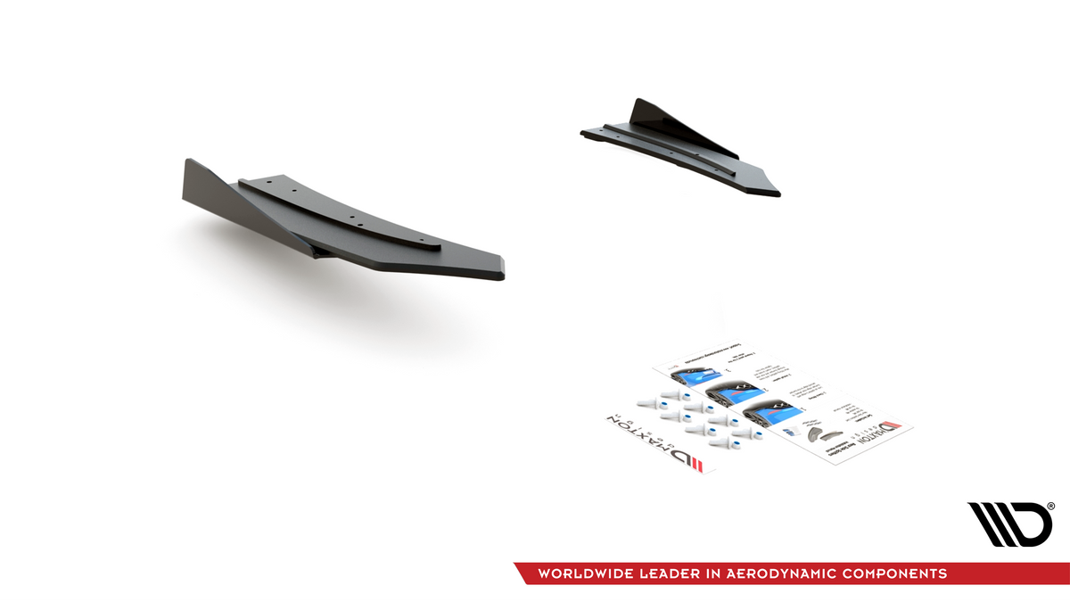 Bakre sidesplittere og flaps til C43 AMG Coupe C205 med monteringssett