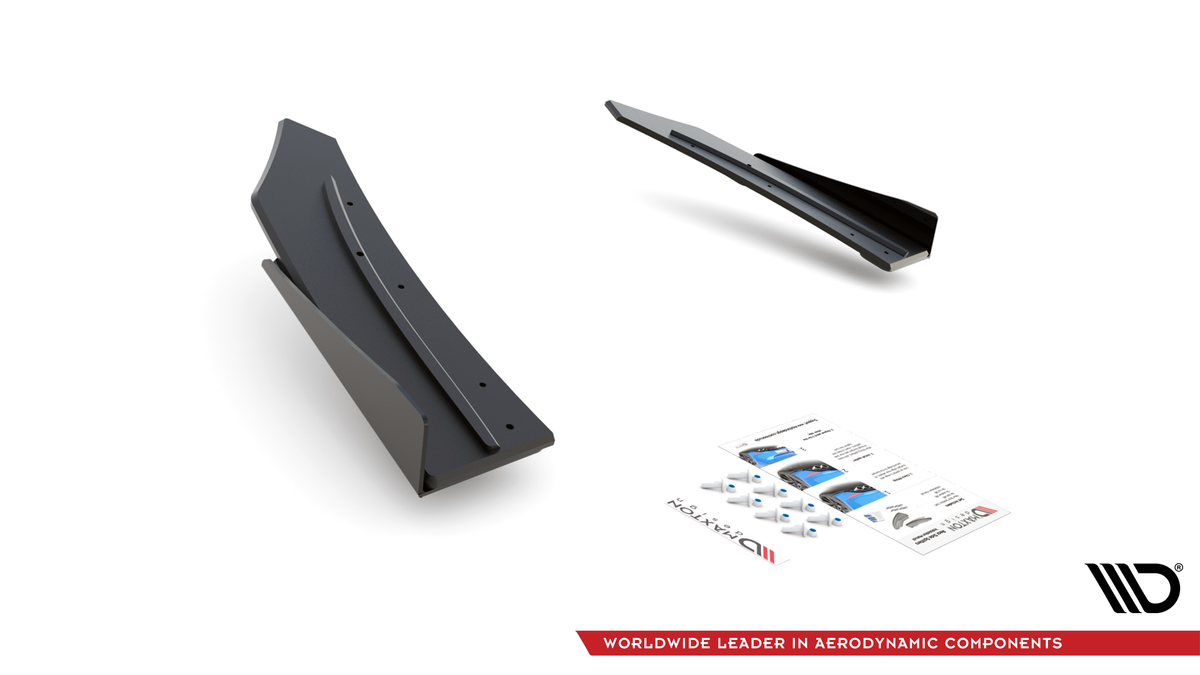 Street Pro Sideflaps Bak Mercedes C43 AMG Coupe C205 - MEC20543AMGCNC-RSD1B+RSF1G